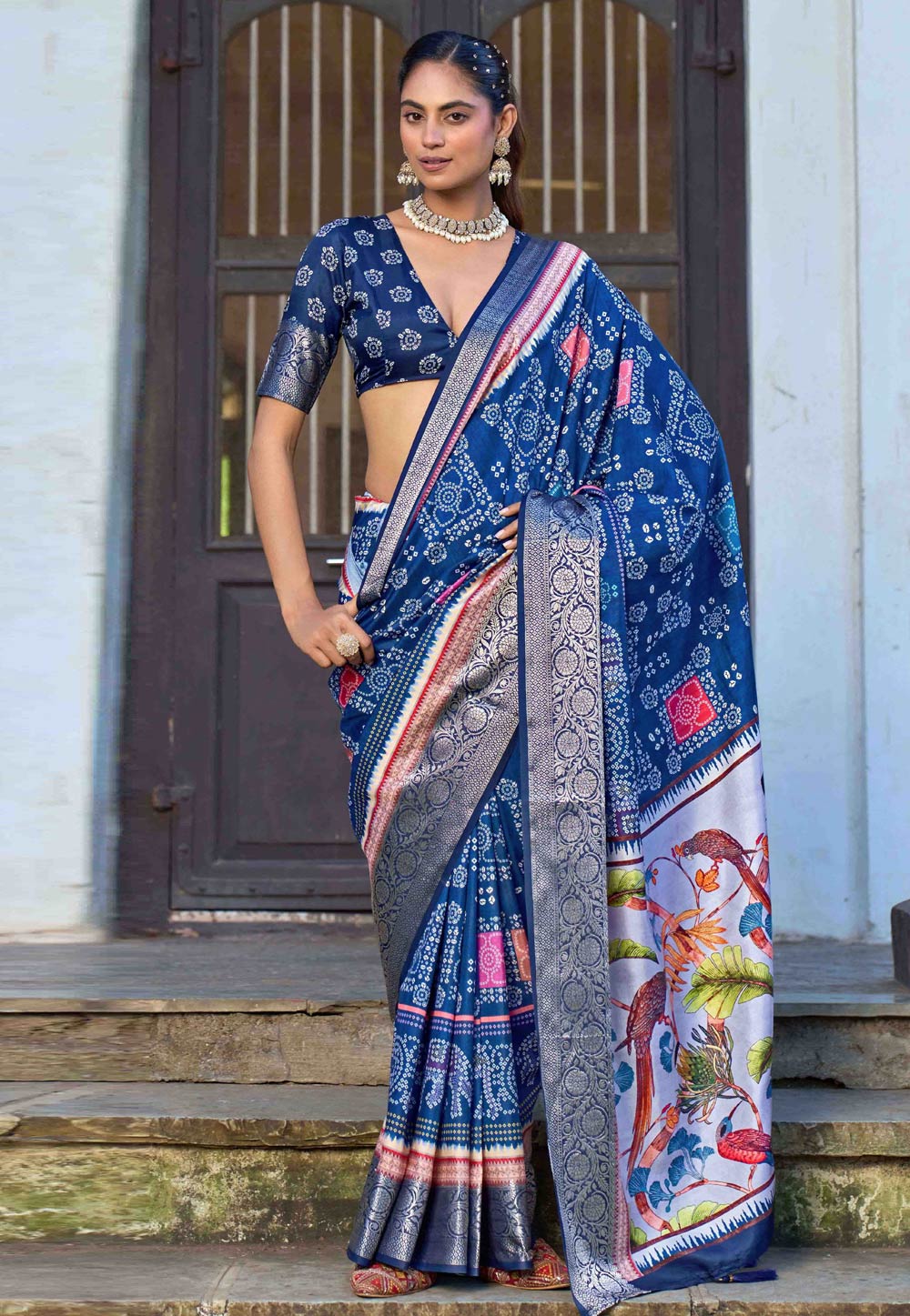 Blue Silk Saree With Blouse 320386