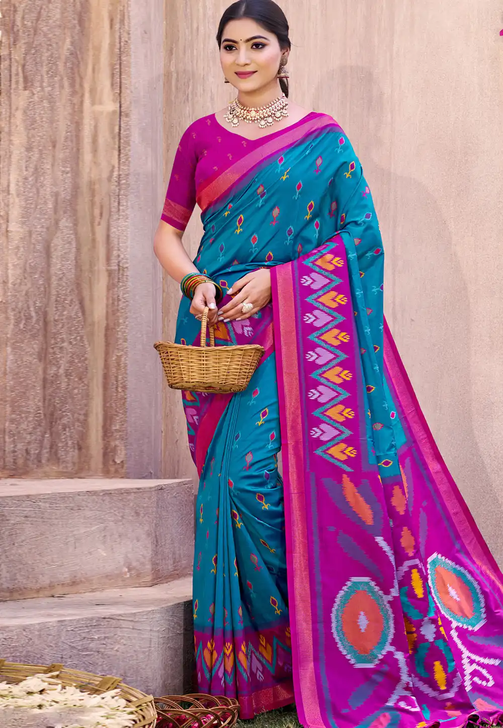 Blue Silk Saree With Blouse 323731