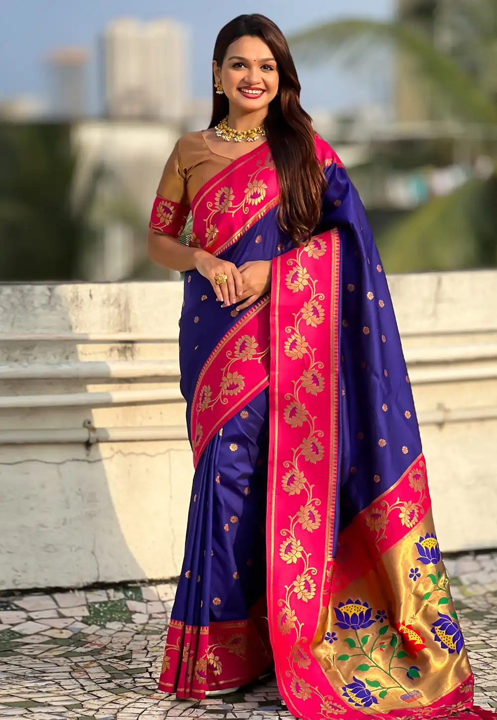 Blue Silk Saree With Blouse 326531