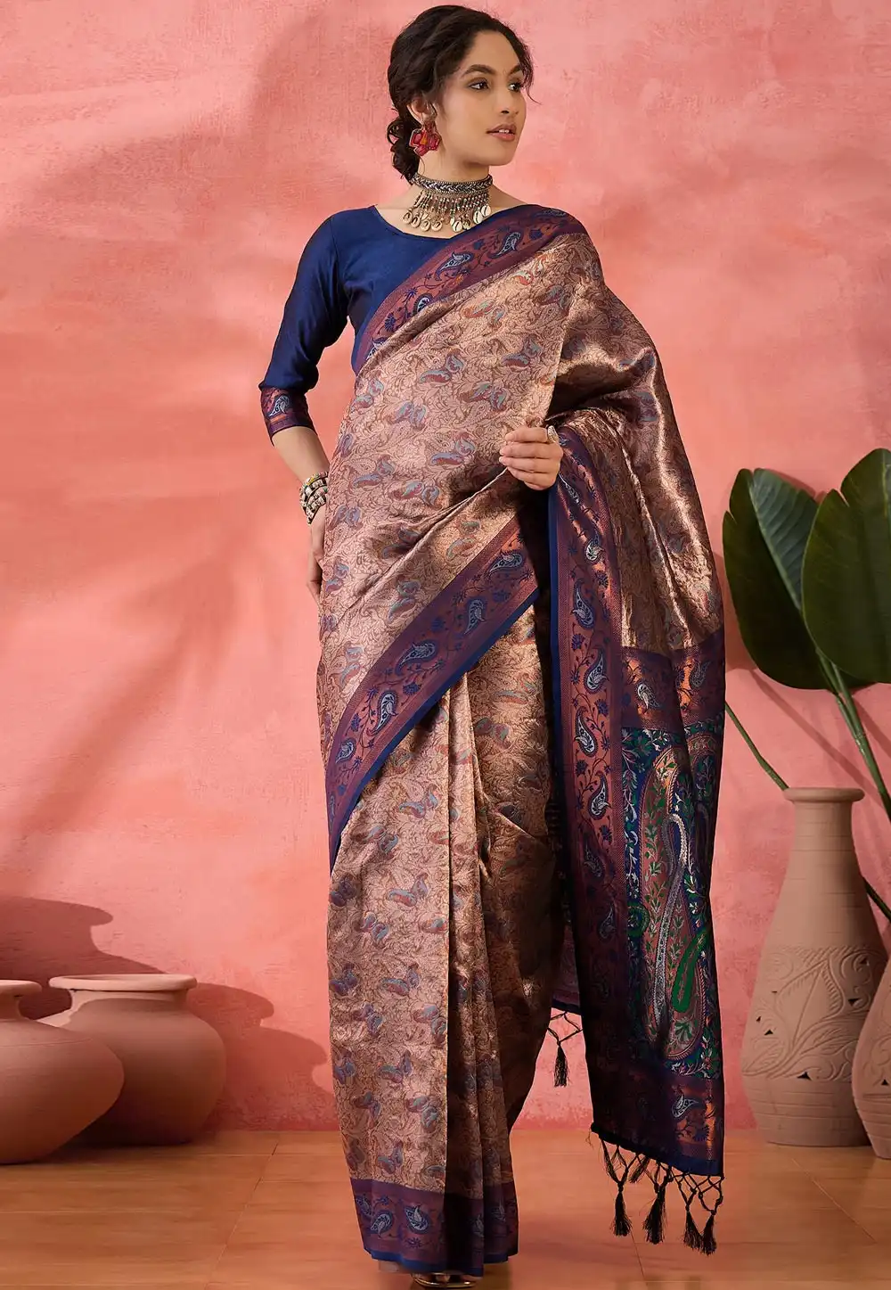 Blue Silk Saree With Blouse 310821