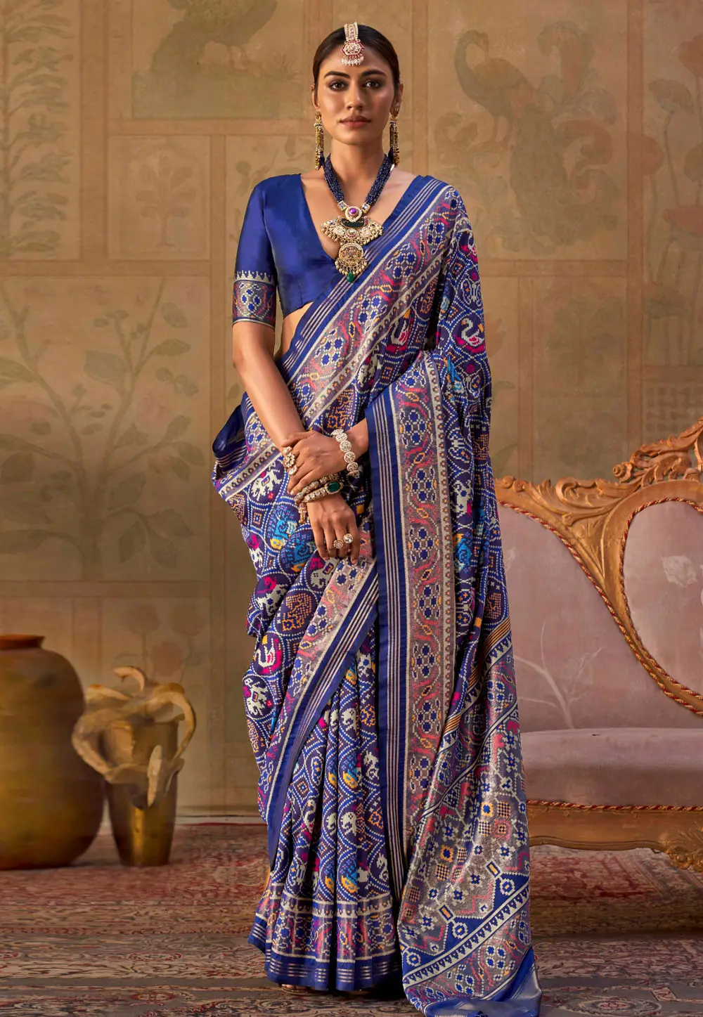 Blue Silk Saree With Blouse 331268