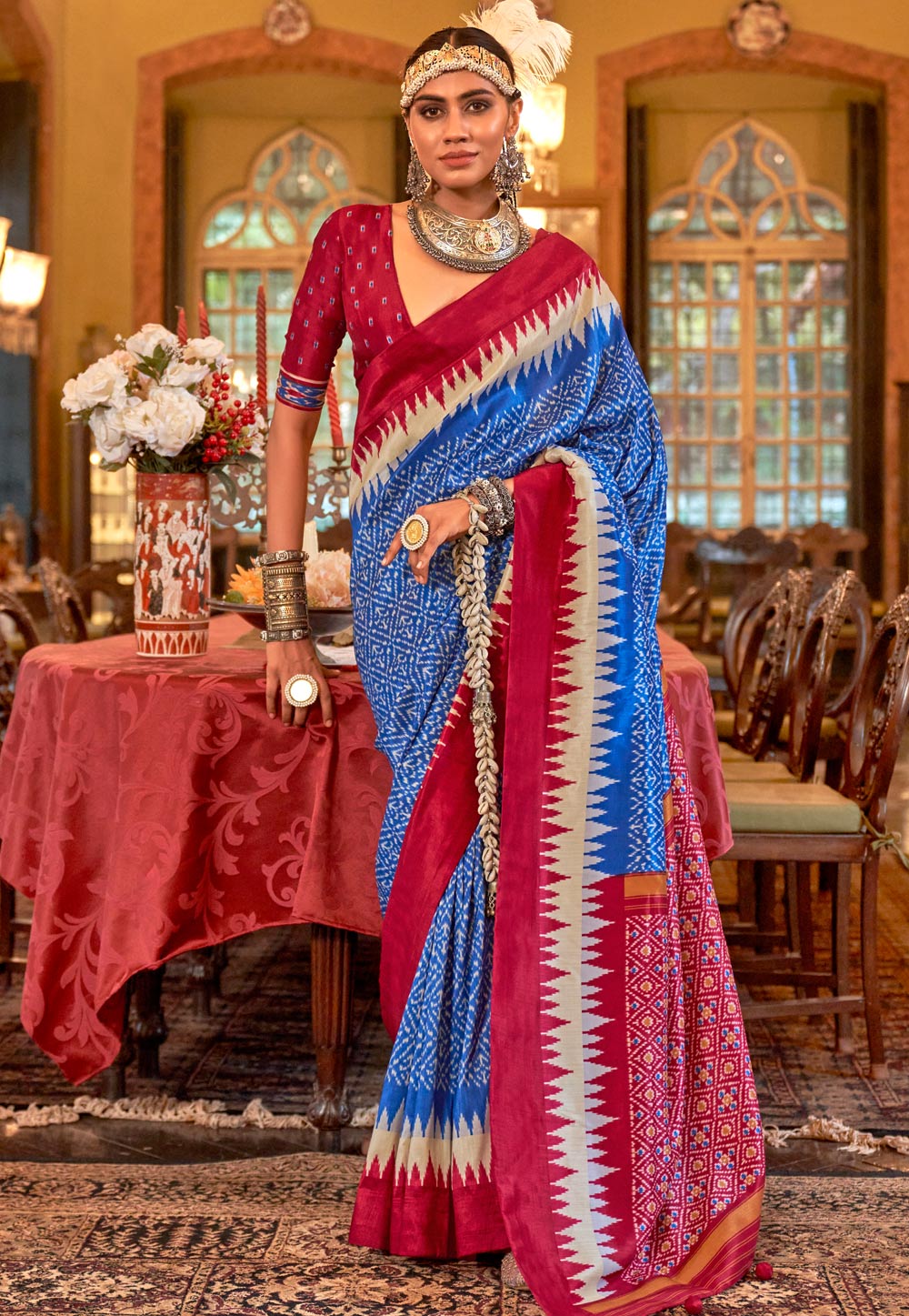 Blue Silk Saree With Blouse 318693