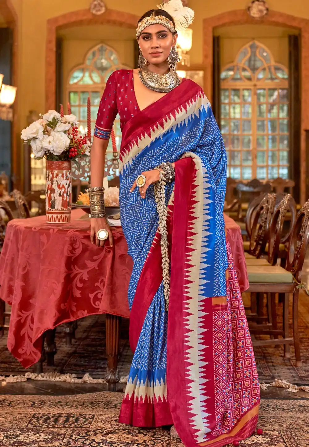 Blue Silk Saree With Blouse 318693