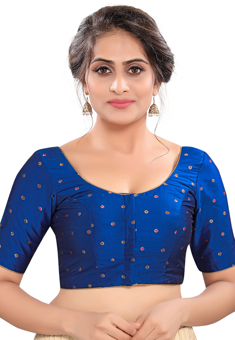 Blue Taffeta Readymade Blouse 311853