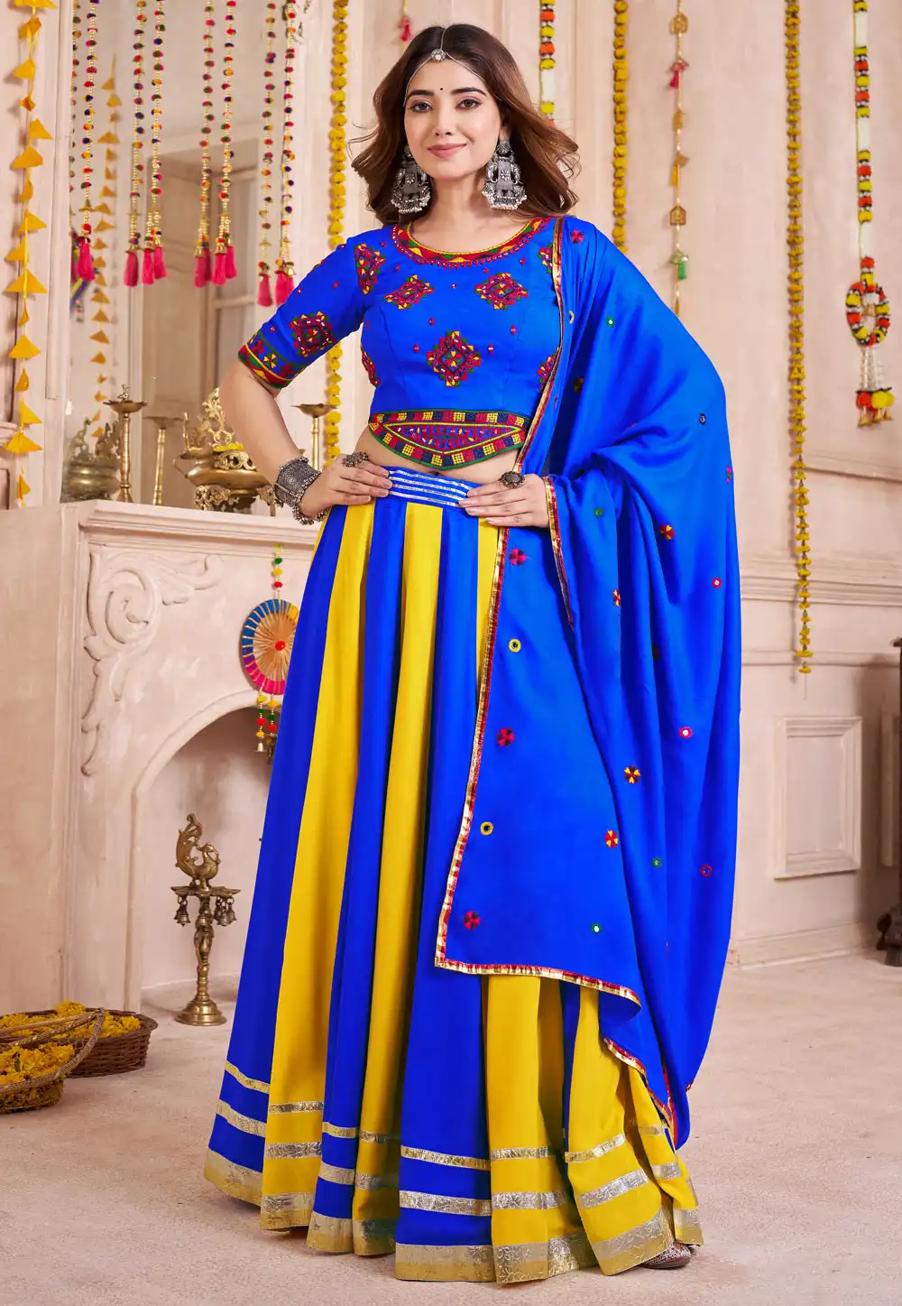 Blue Viscose Navratri Chaniya Choli 316251