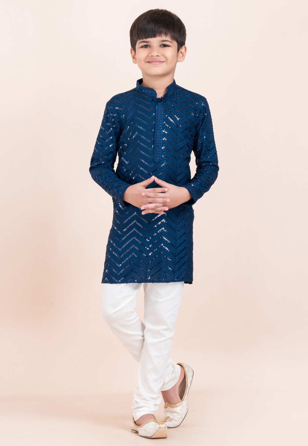 Blue Viscose Rayon Kids Kurta Pajama 304808