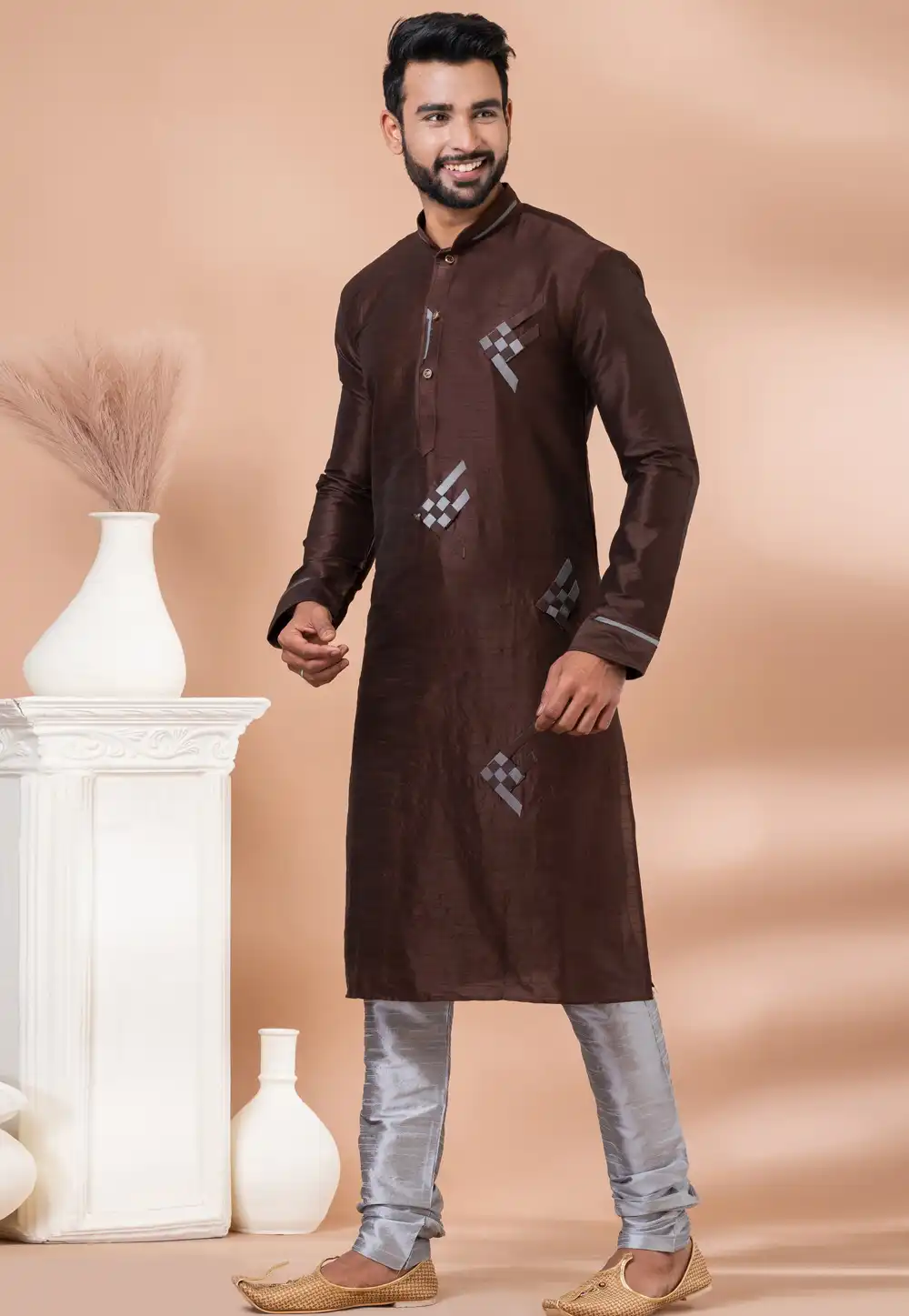 Brown Banarasi Kurta Pajama 282590
