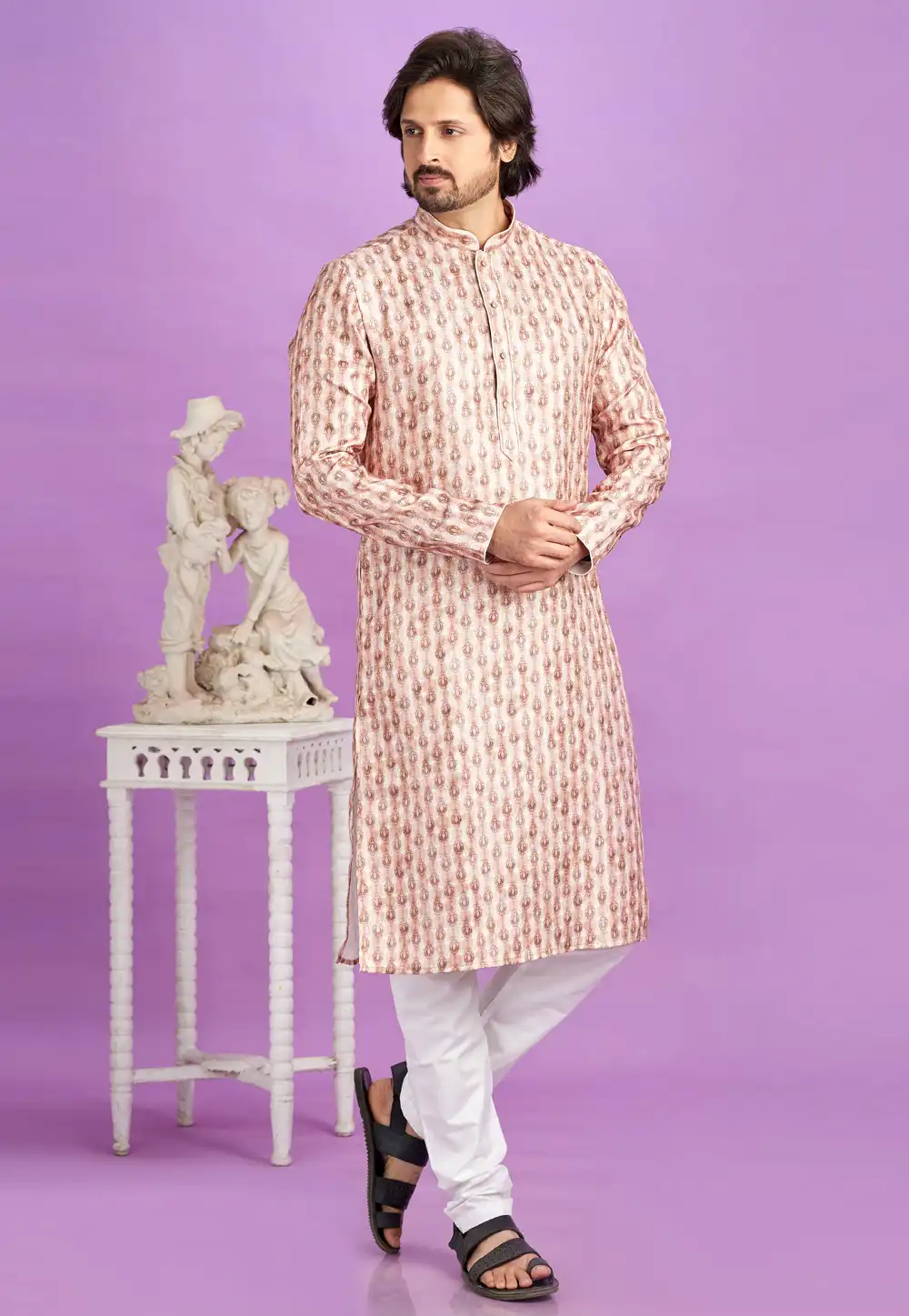 Brown Cotton Kurta Pajama 283344
