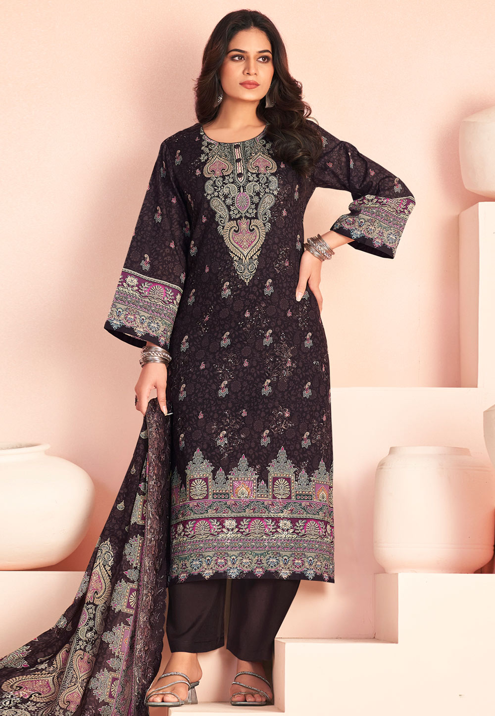 Brown Cotton Pant Style Suit 324036