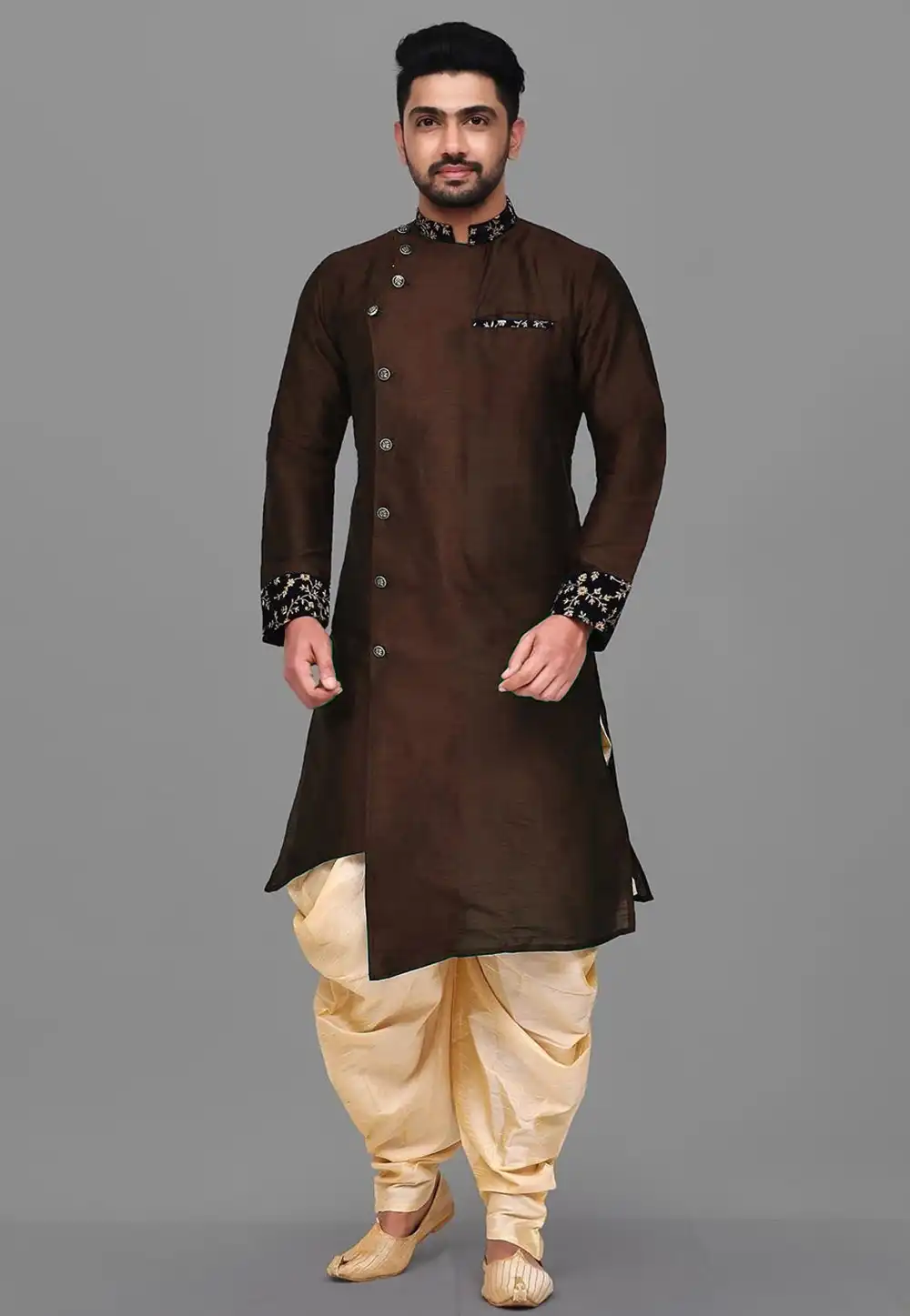 Brown Dupion Silk Dhoti Kurta 284901