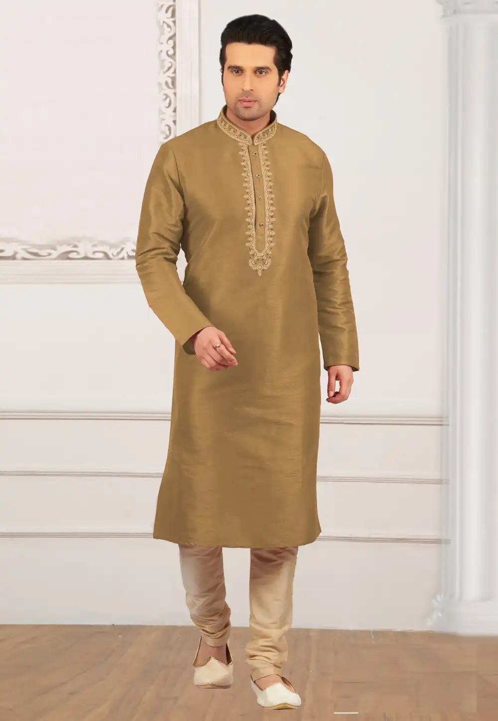 Brown Dupion Silk Kurta Pajama 309959
