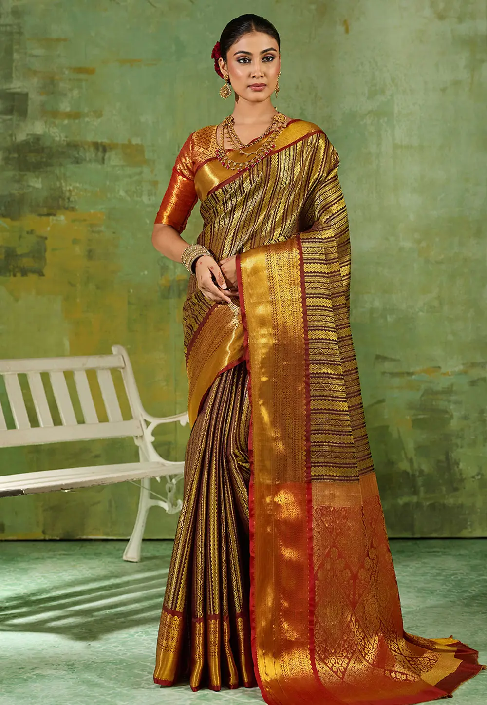 Brown Kanjivaram Silk Saree 335299