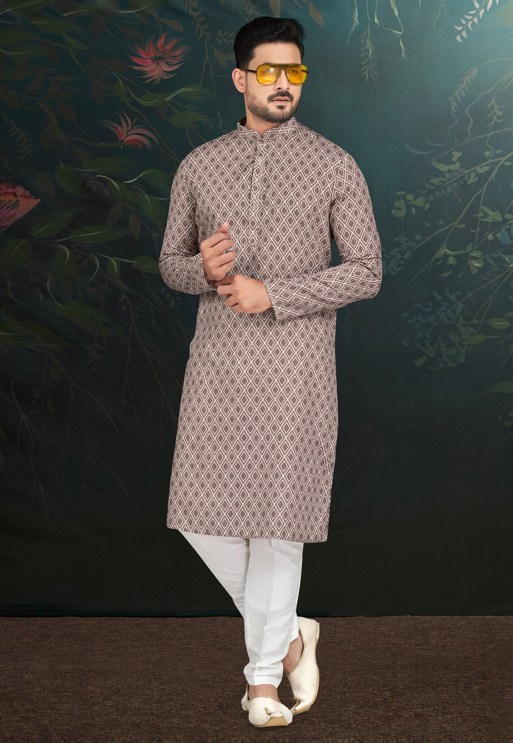 Brown Rayon Kurta Pajama 279717