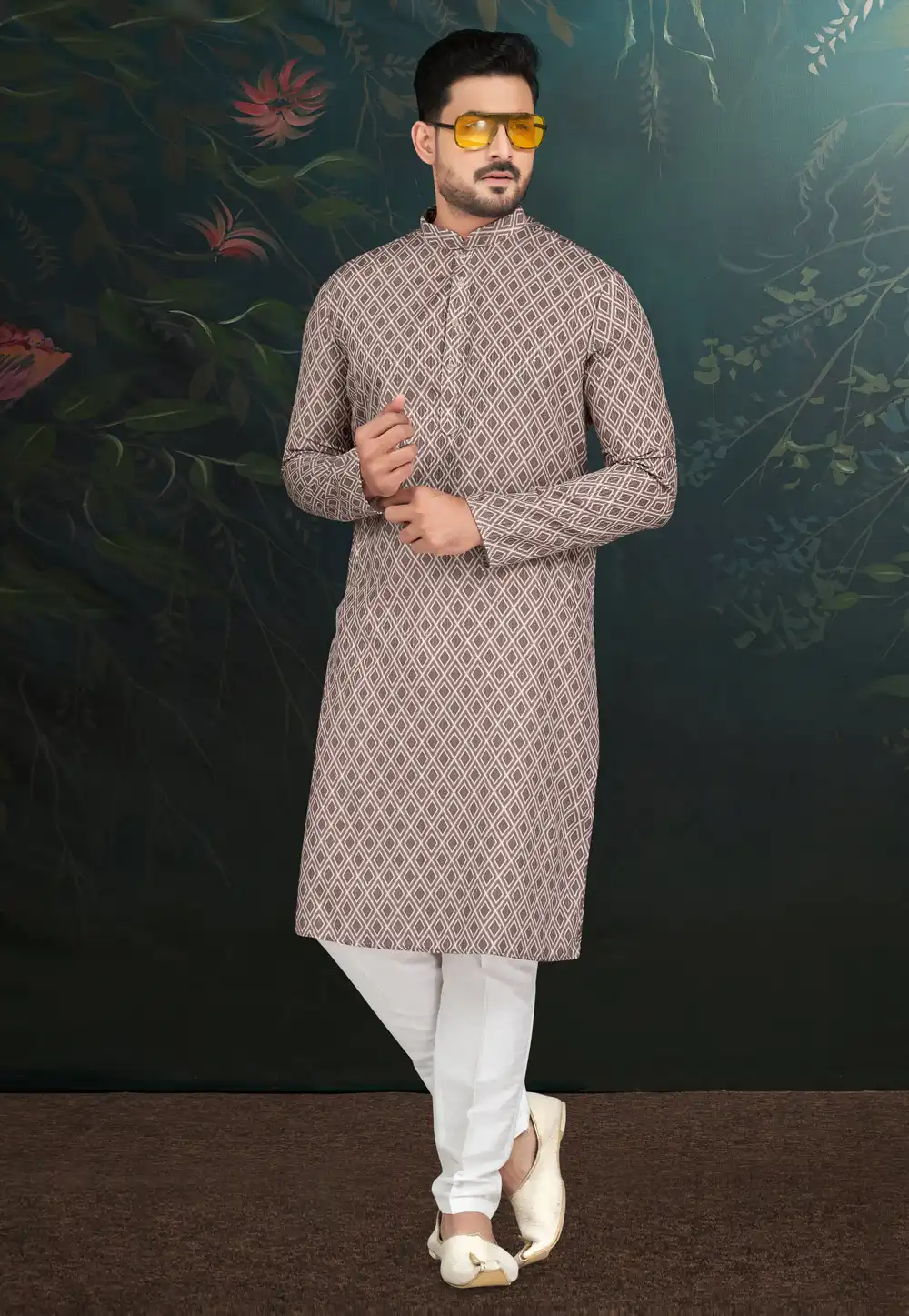 Brown Rayon Kurta Pajama 279717