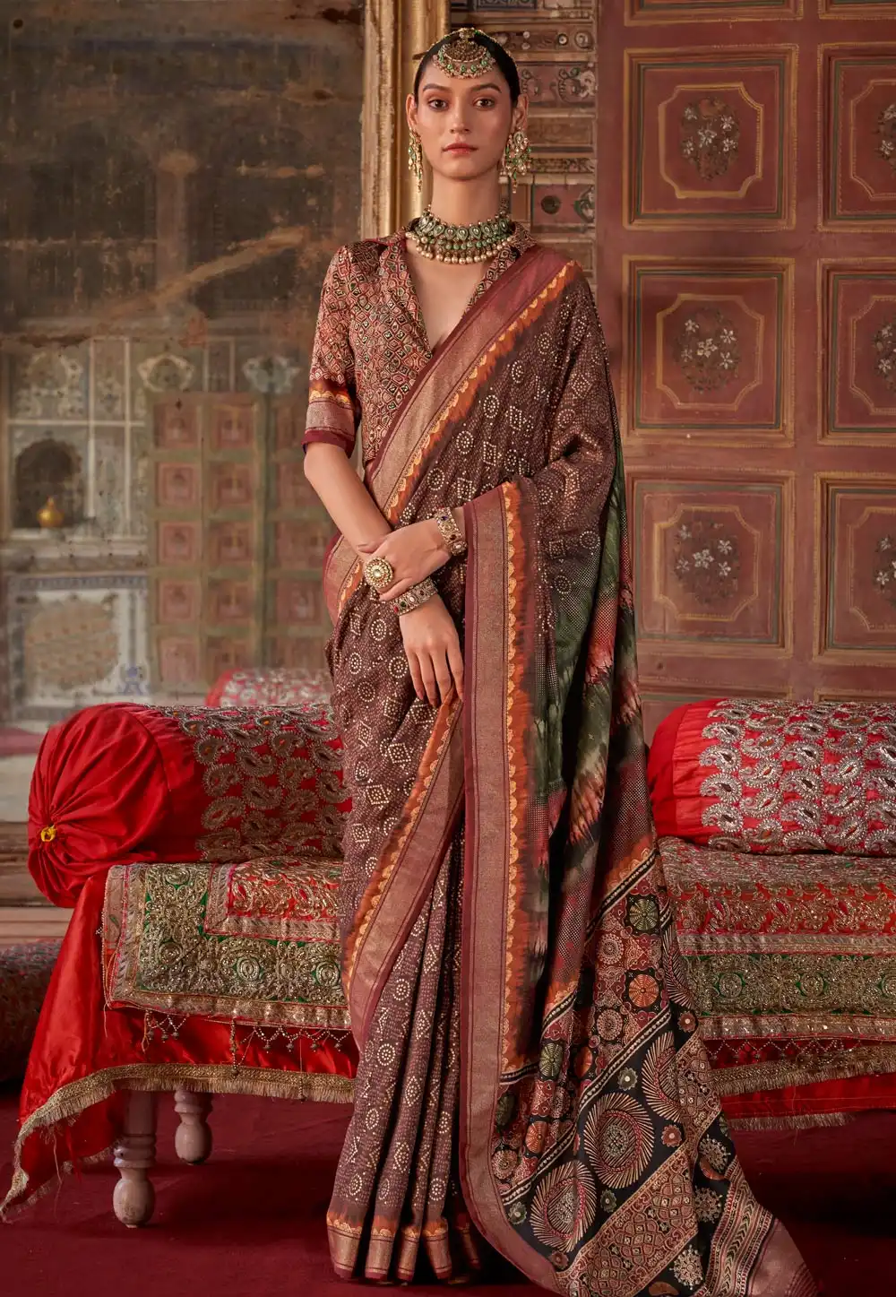 Brown Silk Saree With Blouse 306530