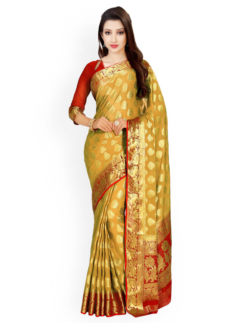 Mustard Silk Festival Wear Saree 140154