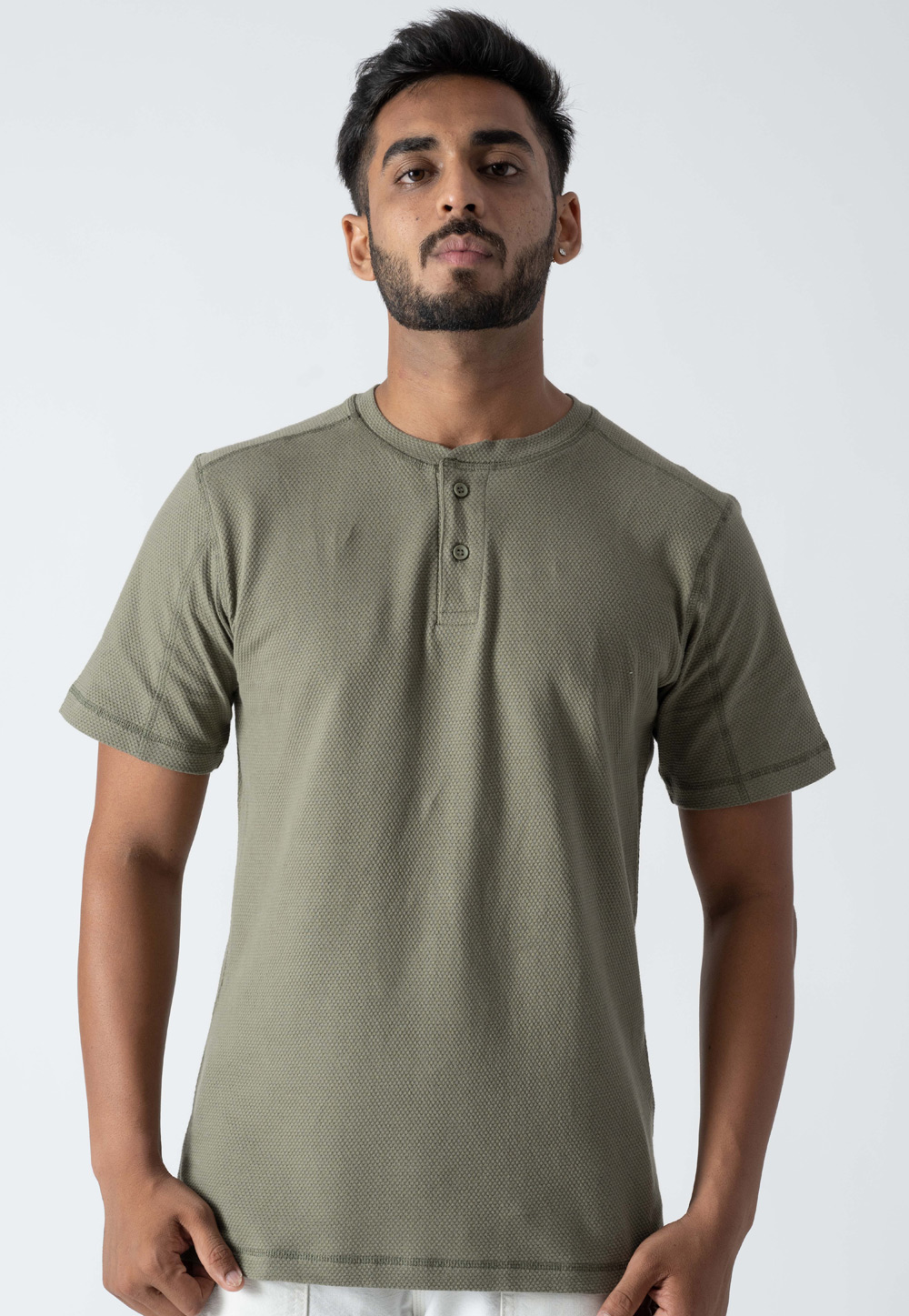 Camo Green Cotton Mens Round Neck T-Shirt 313242