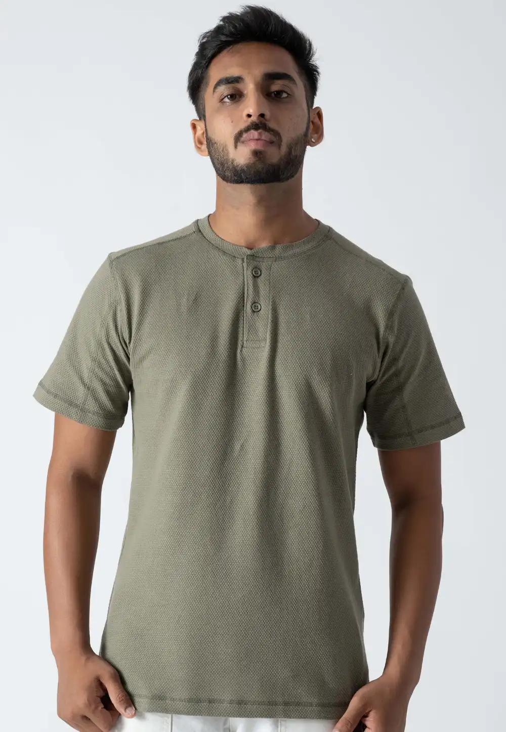 Camo Green Cotton Mens Round Neck T-Shirt 313242