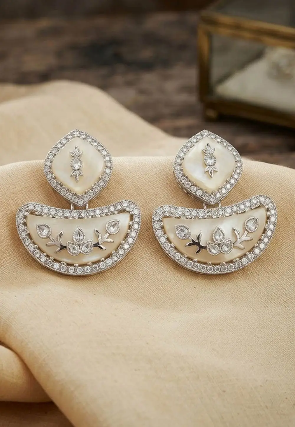 Cream Alloy Earrings 336178