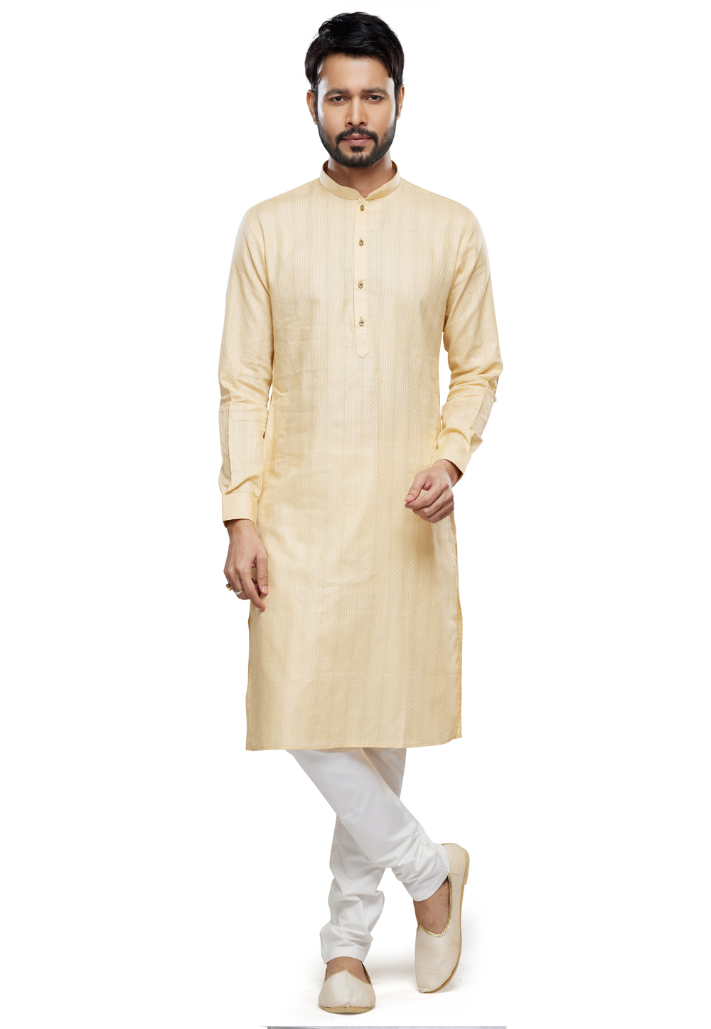 Cream Art Silk Kurta Pajama 280942