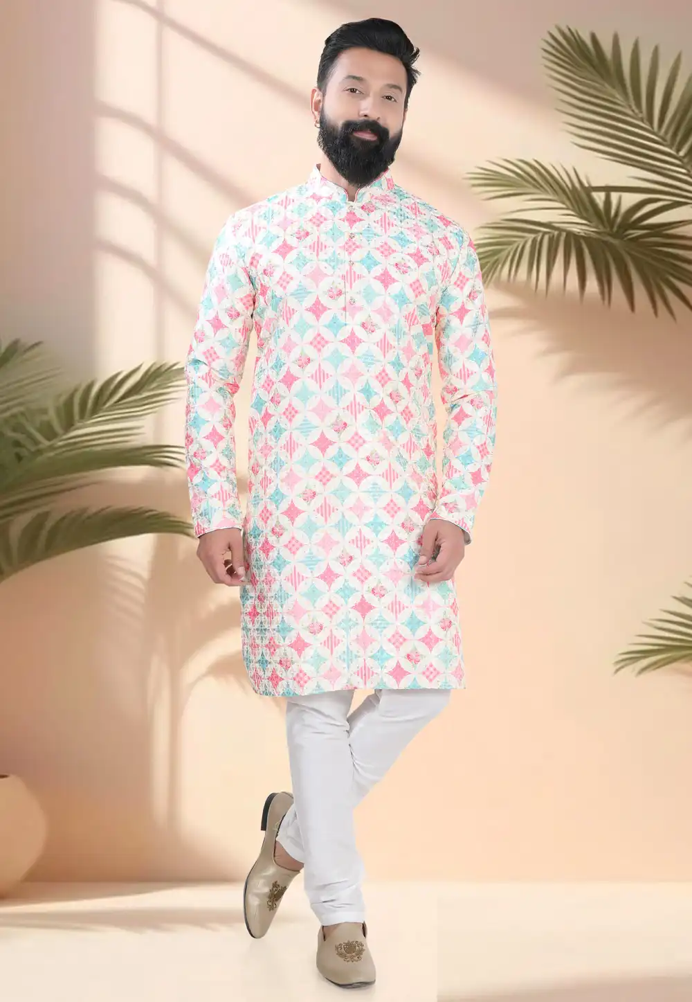 Cream Cotton Kurta Pajama 316519