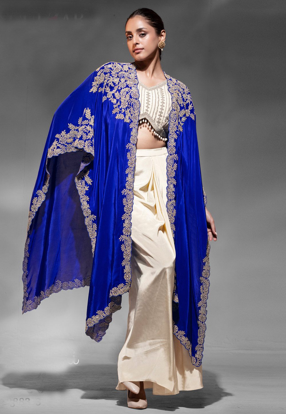 Cream Crepe Designer Lehenga 320945
