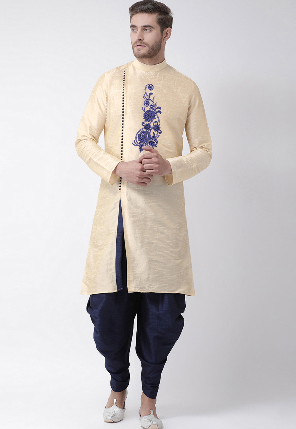 Cream Dupion Silk Dhoti Kurta 279682