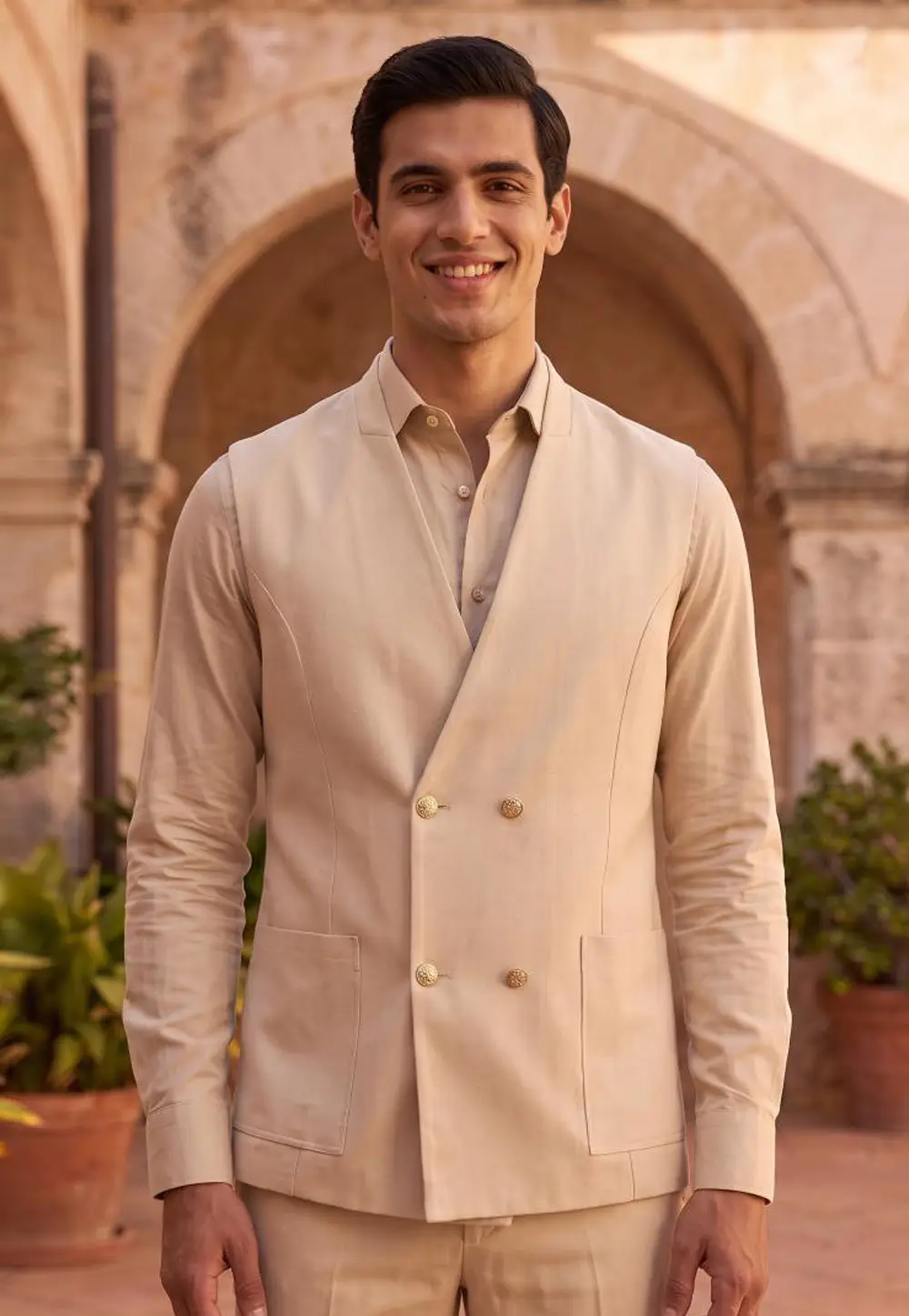 Cream Jute Jacket 333493