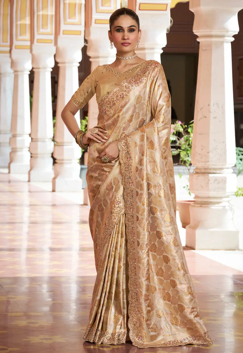 Cream Kanjivaram Silk Saree 336438