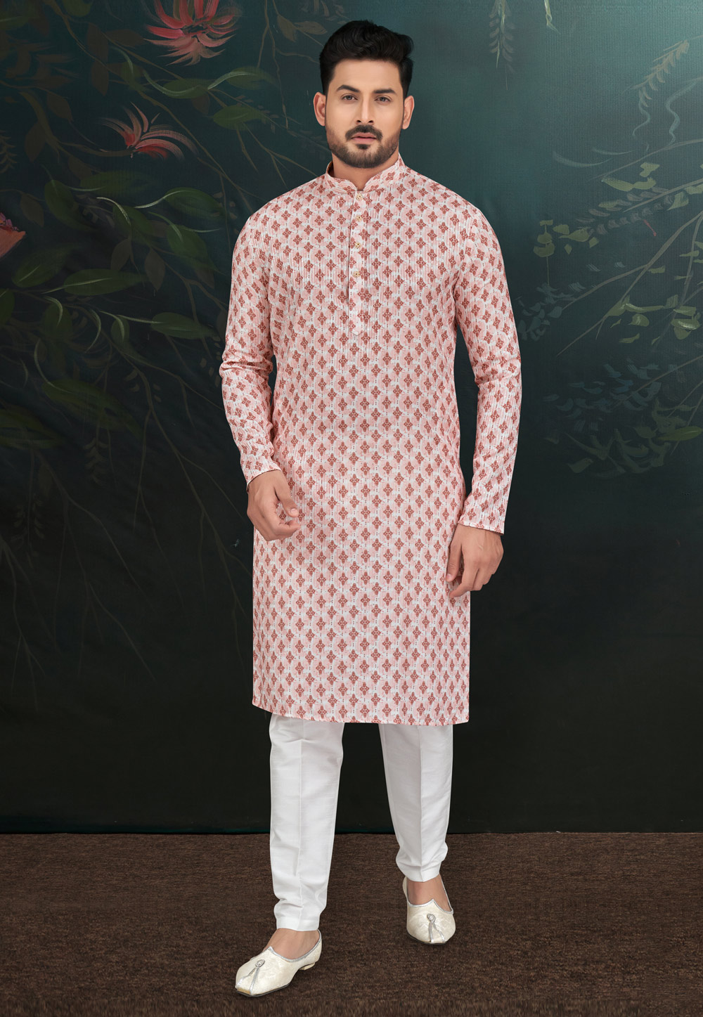 Cream Rayon Kurta Pajama 279712