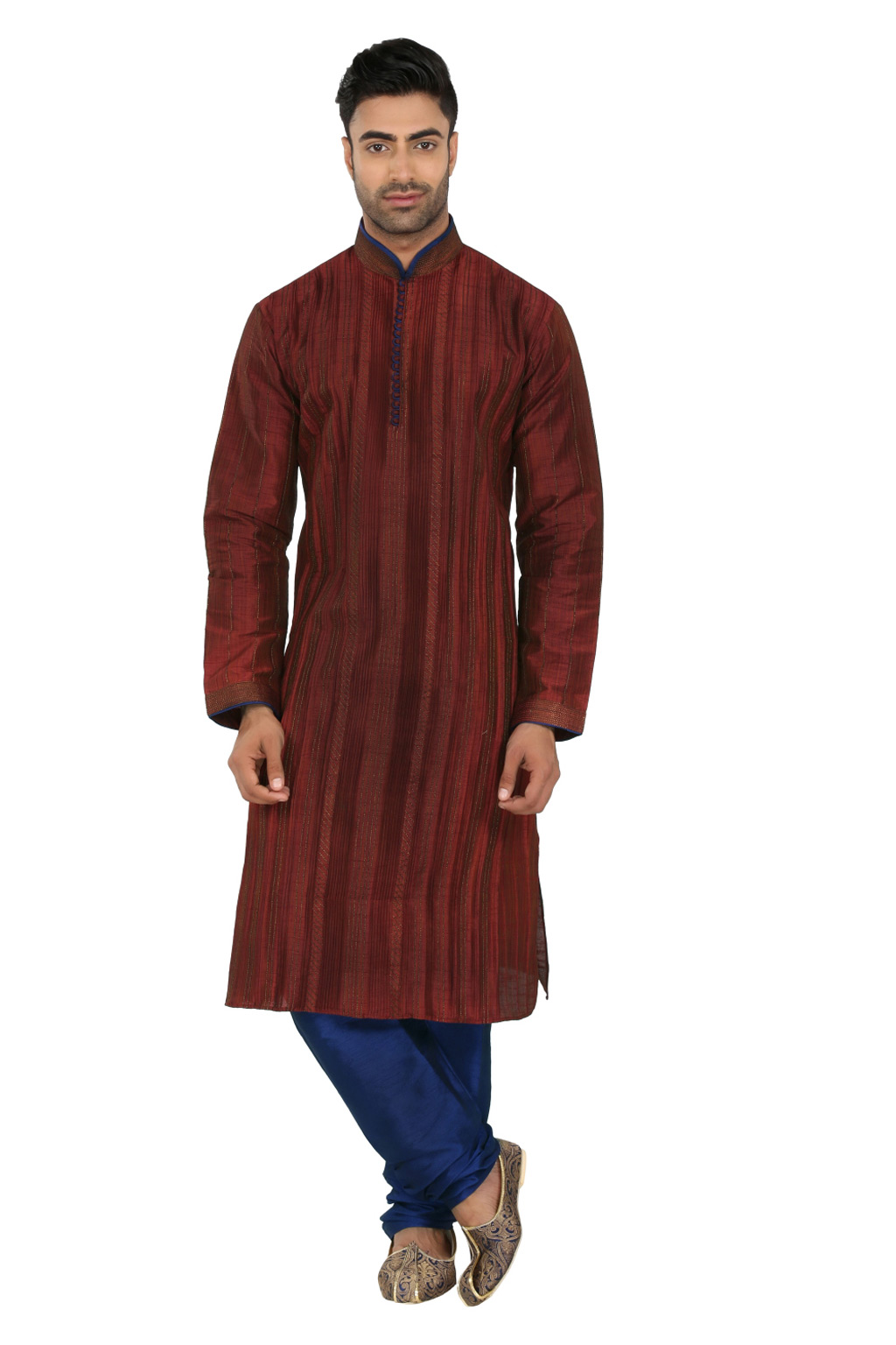 Maroon Ghicha Readymade kurta With Churidar 61800