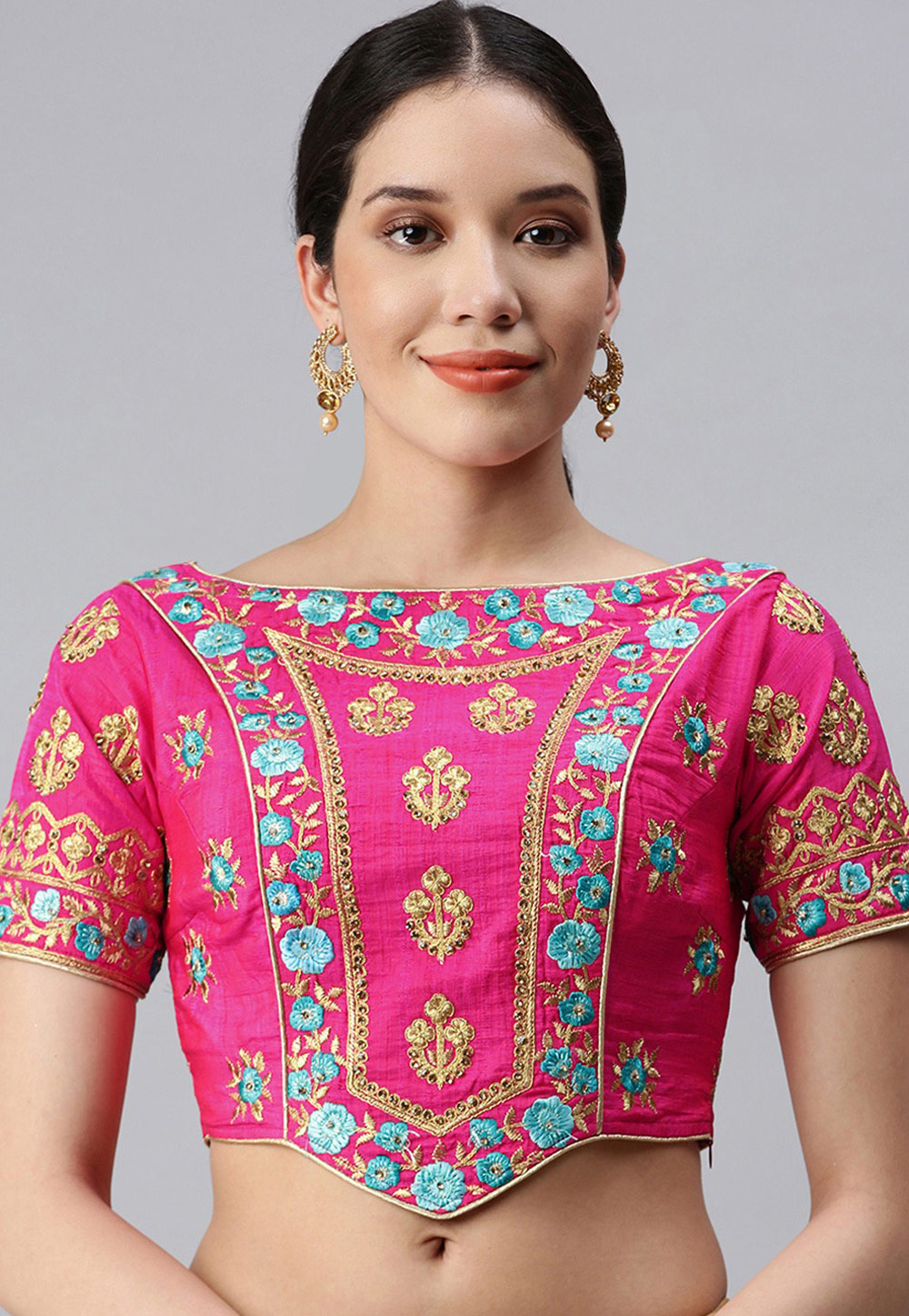 Pink Art Silk Readymade Blouse 233067