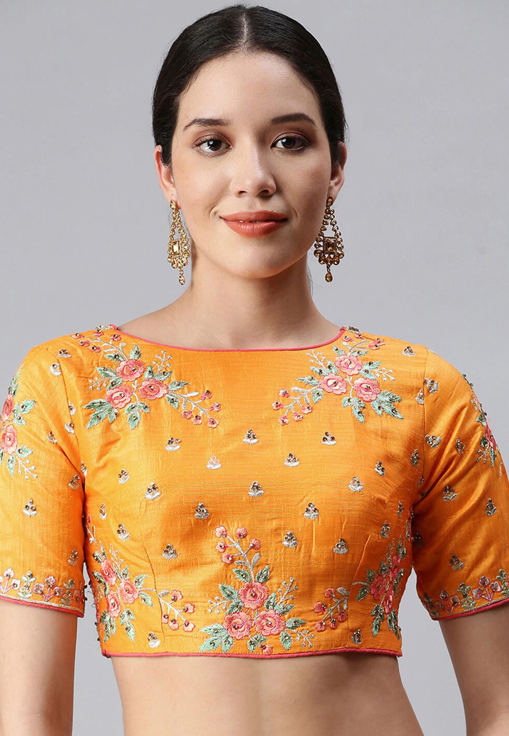 Yellow Art Silk Readymade Blouse 233073