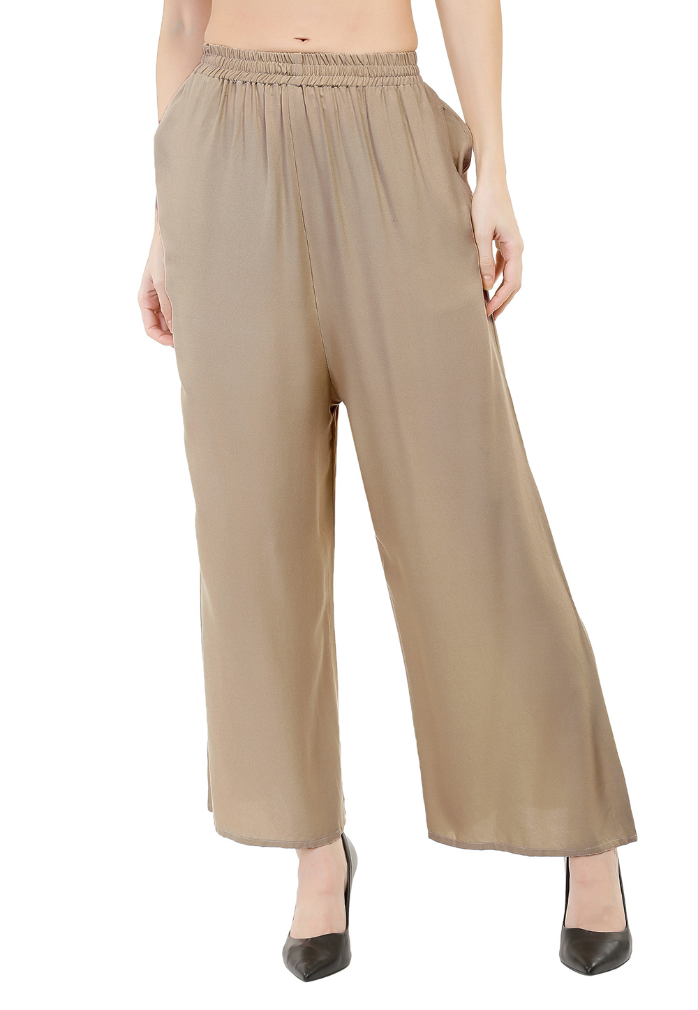 Grey Rayon Readymade Palazzo Pant 201276
