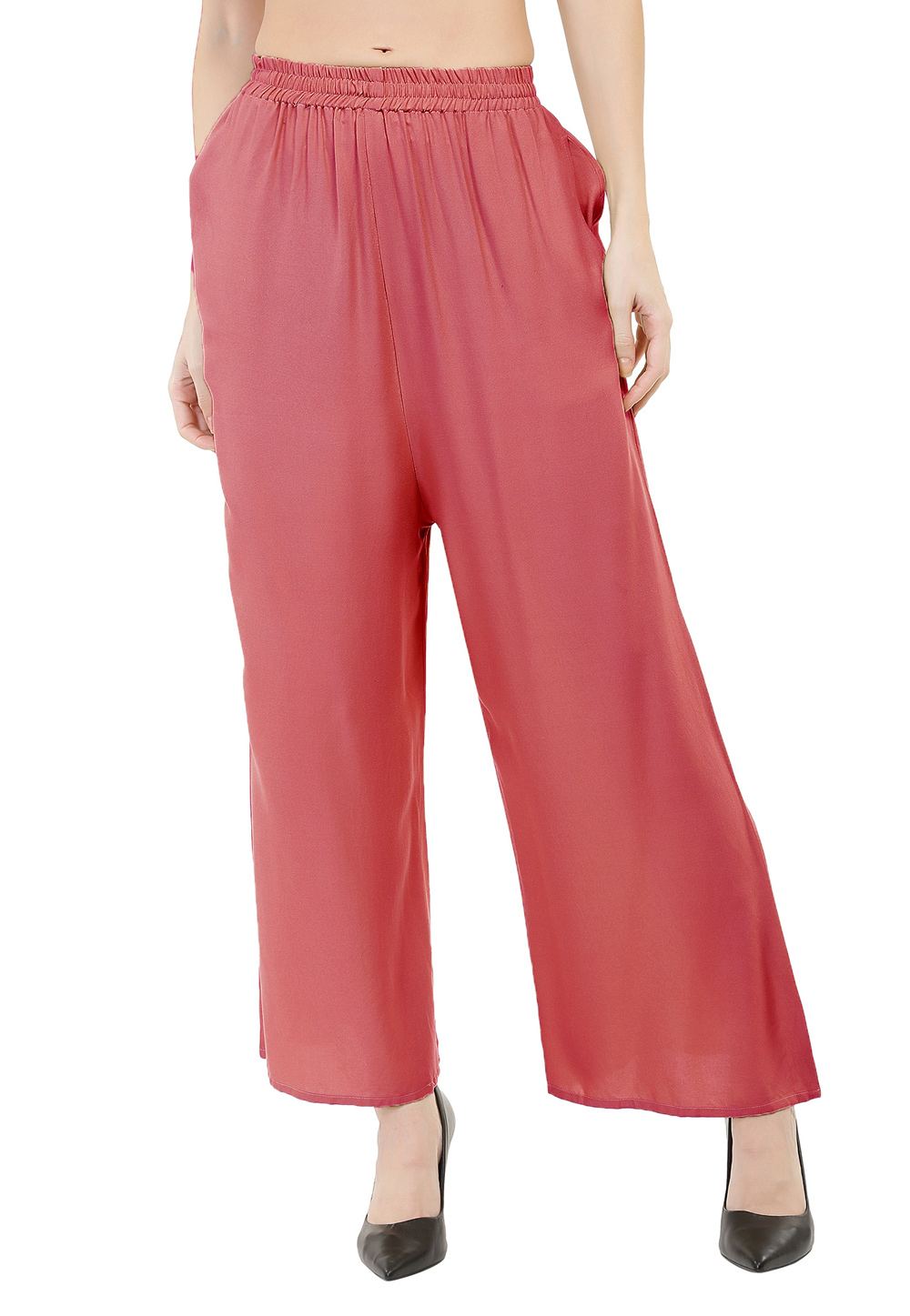 Pink Rayon Readymade Palazzo Pant 201277