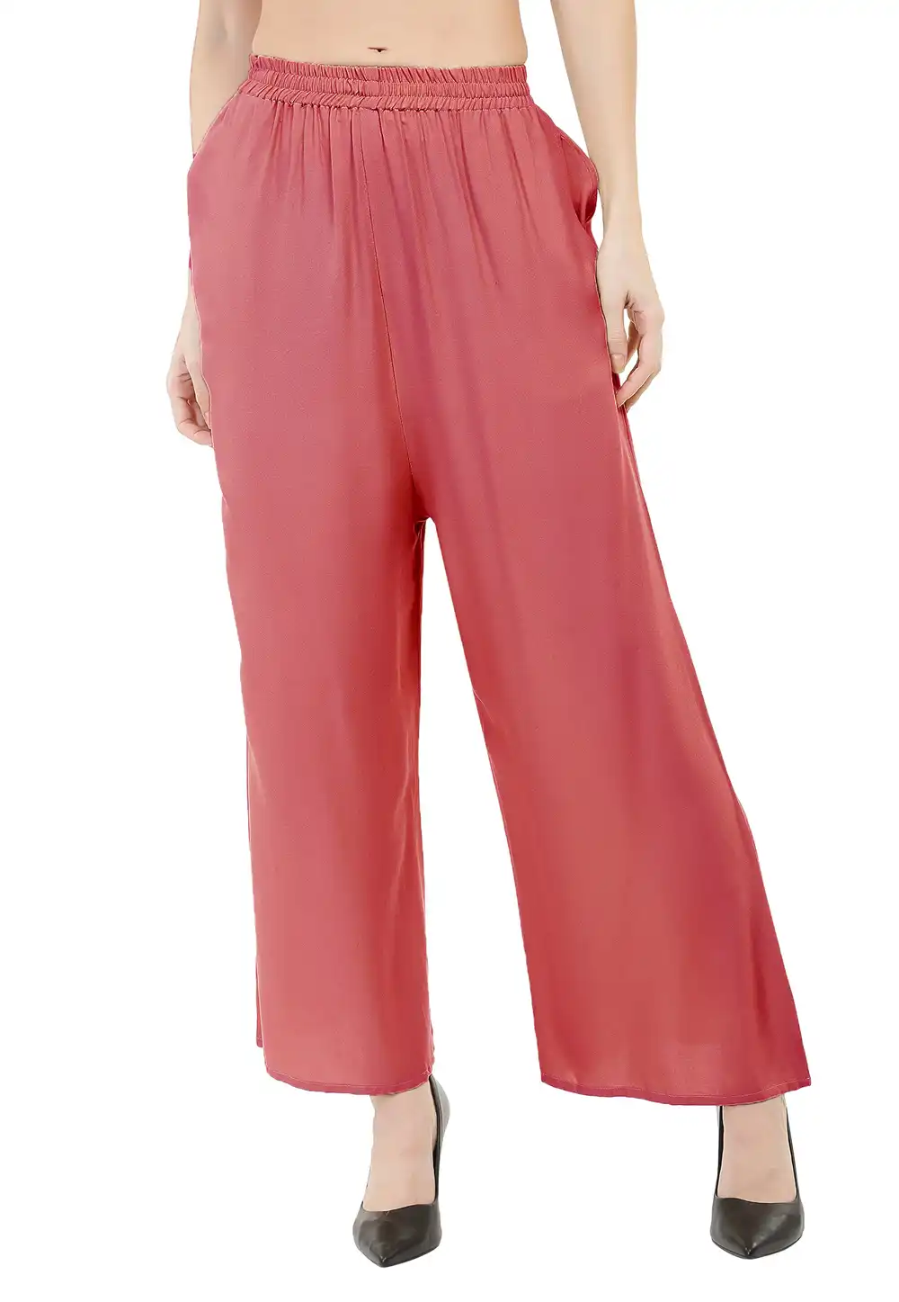 Pink Rayon Readymade Palazzo Pant 201277