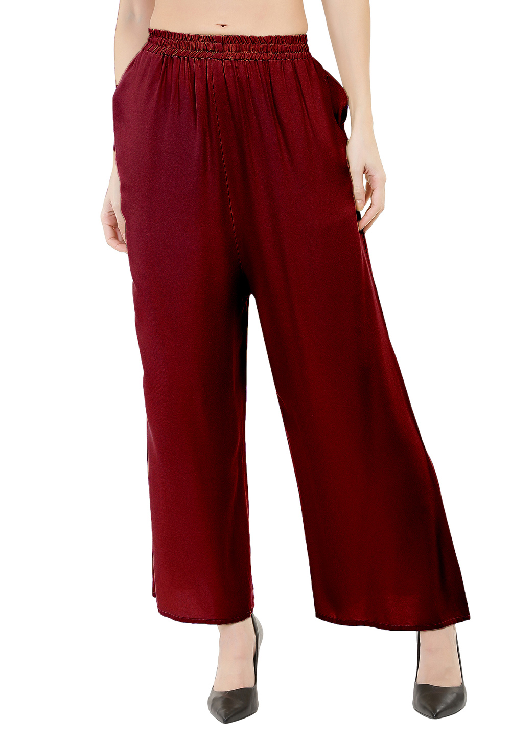 Maroon Rayon Readymade Palazzo Pant 201291