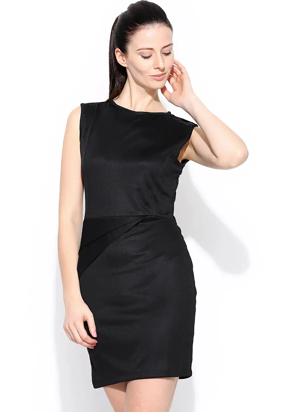 Black Polyester Readymade Party Wear Tops 188733