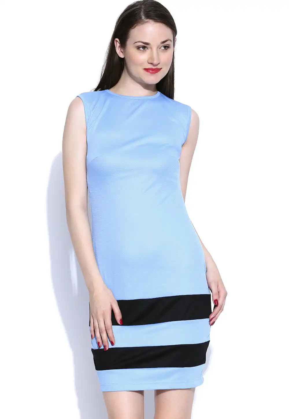 Sky Blue Faux Georgette Party Wear Tops 188734
