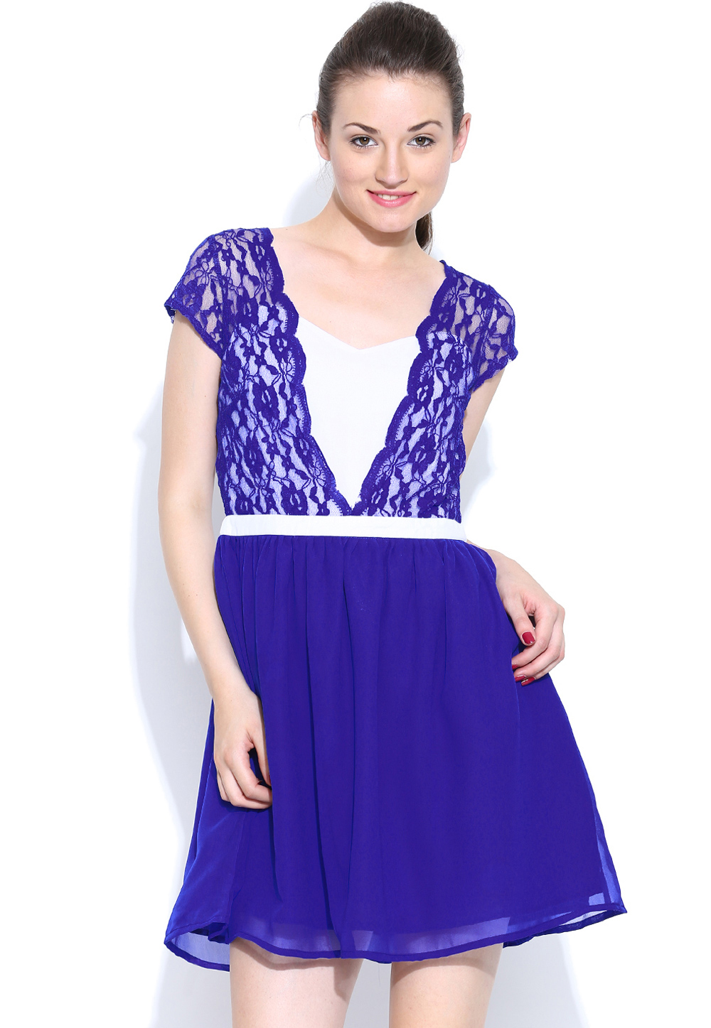Blue Faux Georgette Readymade Tops 188736