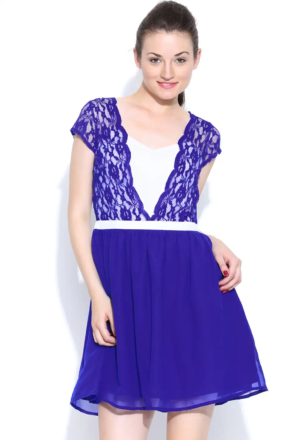 Blue Faux Georgette Readymade Tops 188736