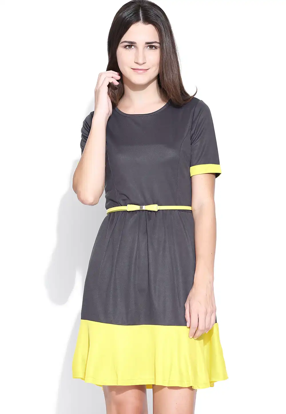Grey Faux Georgette Readymade Tops 188738