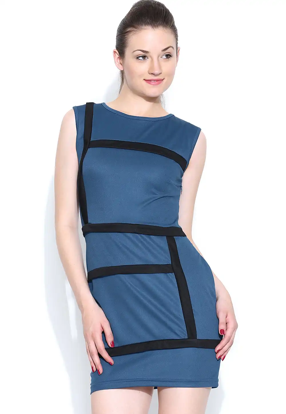 Blue Polyester Party Wear Tops 188739