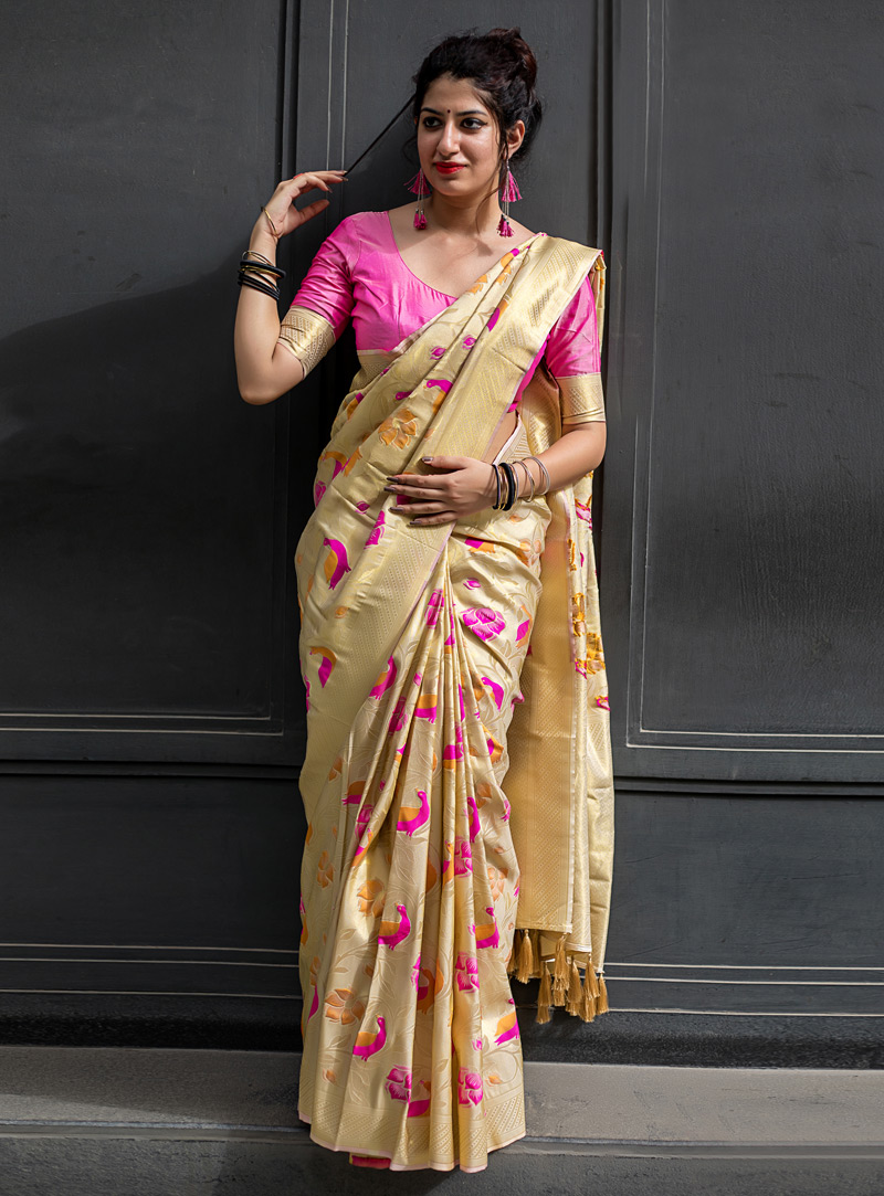 Beige Silk Festival Wear Saree 147942