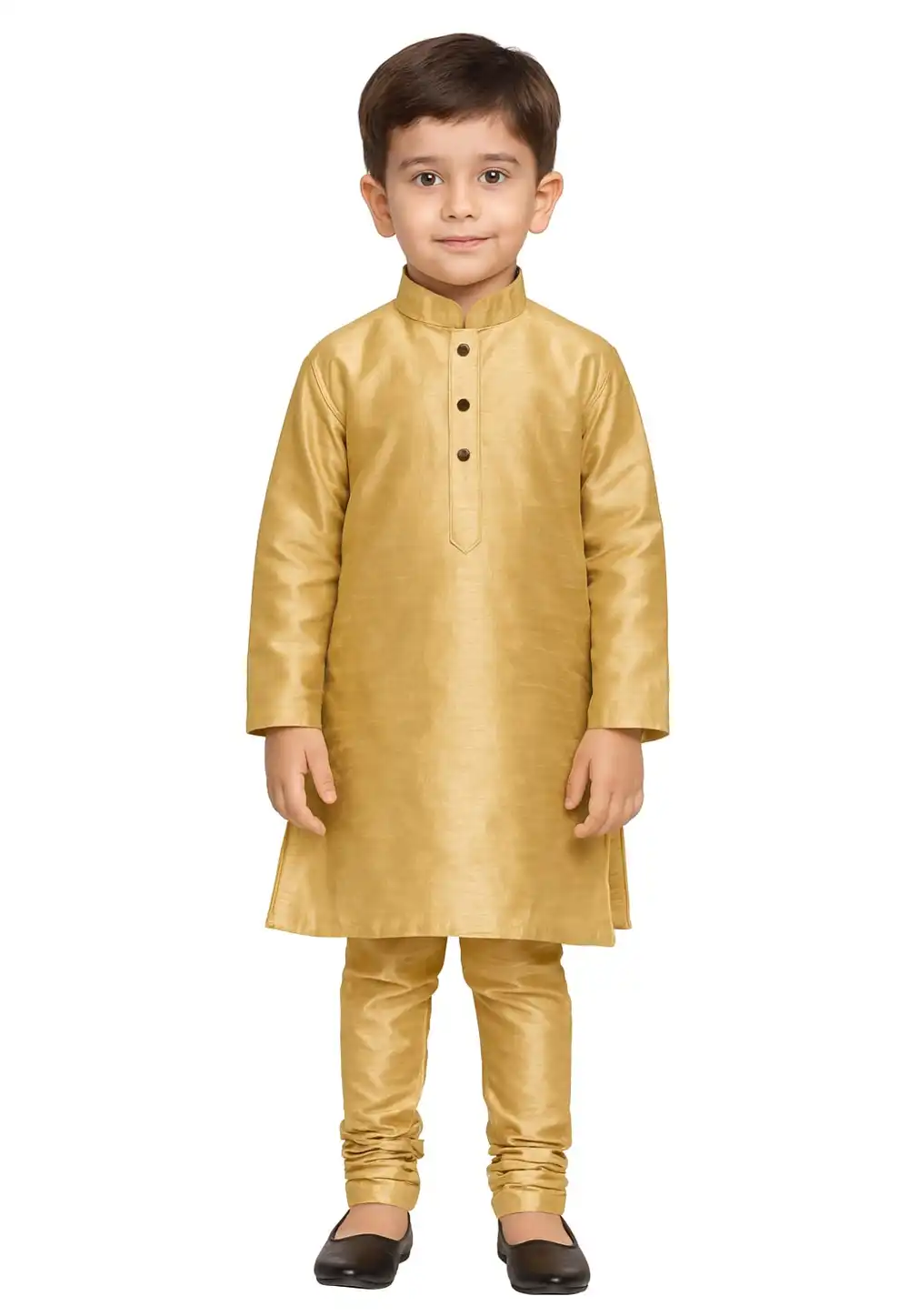 Fawn Dupion Silk Kids Kurta Pajama 321244
