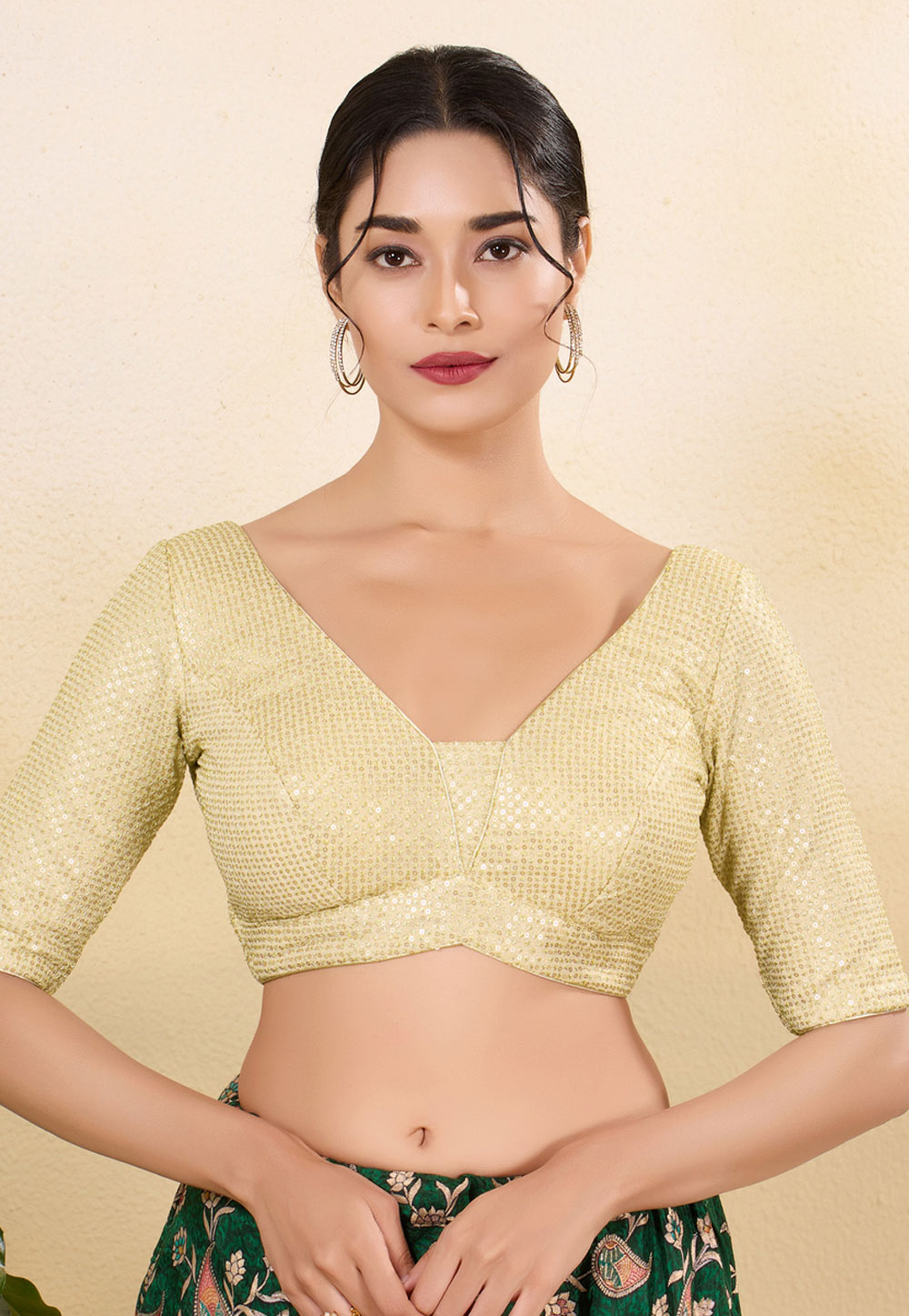 Fawn Net Readymade Blouse 324250