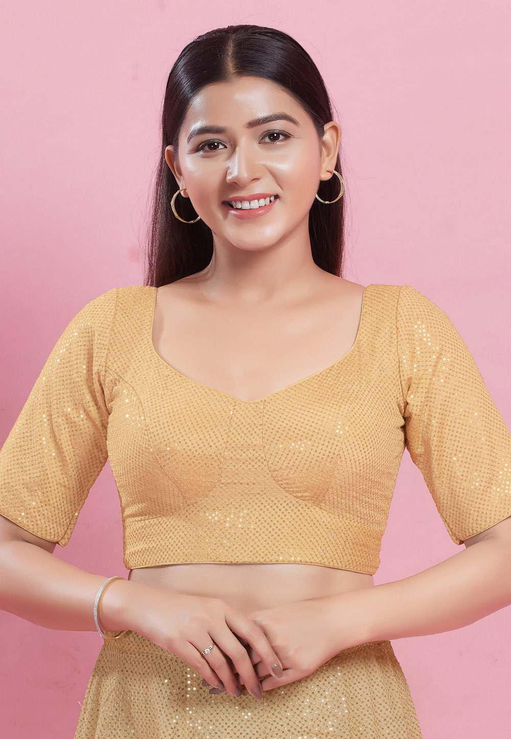 Fawn Silk Readymade Blouse 325113