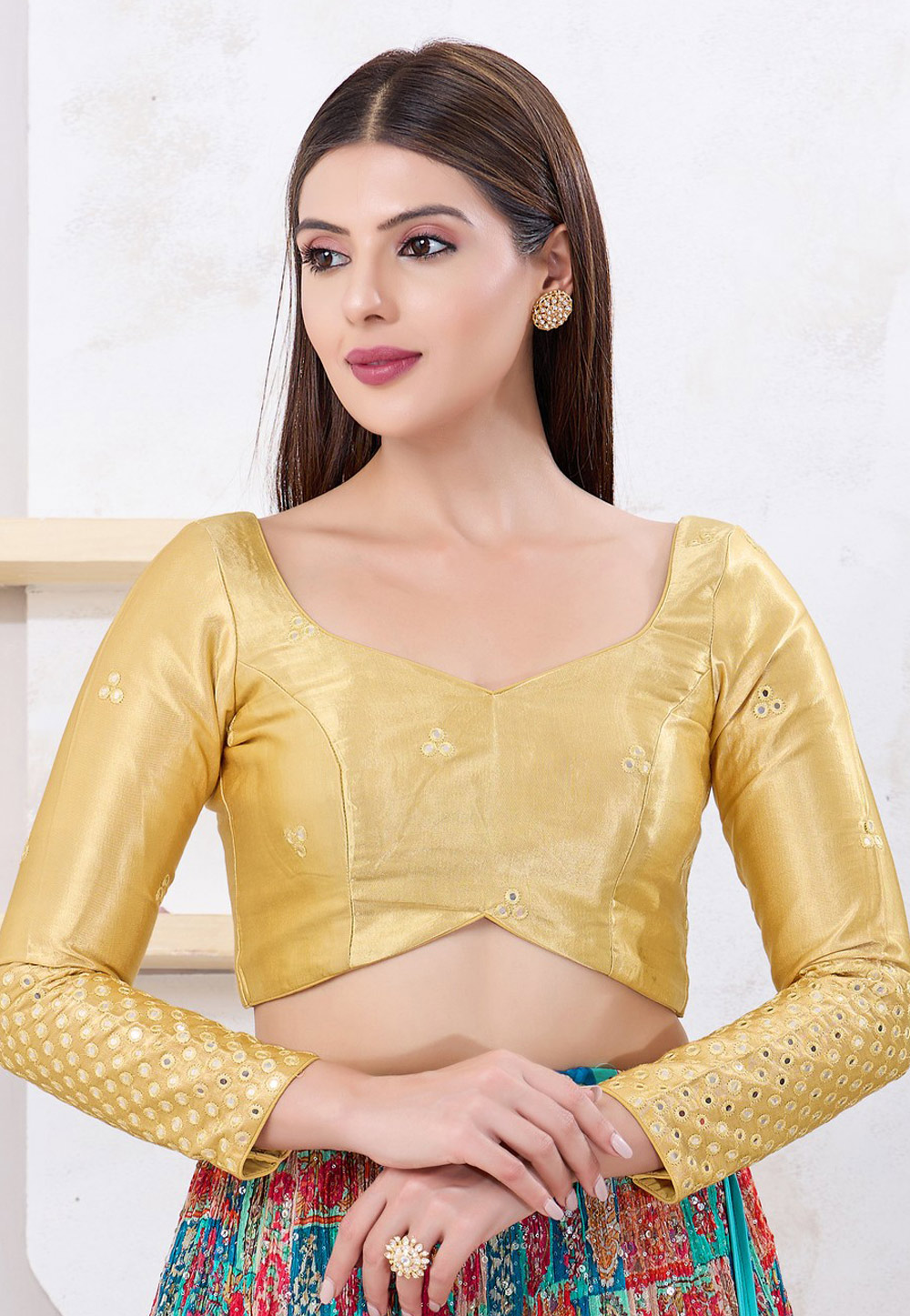 Fawn Silk Readymade Blouse 325804
