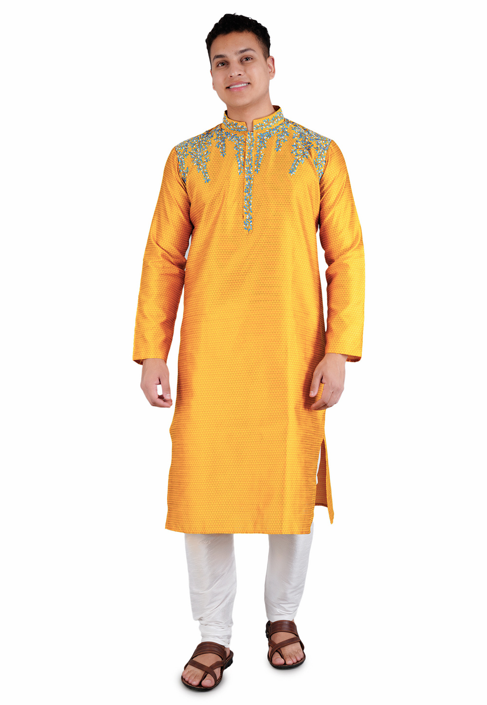 Golden Dupion Kurta Pajama 278242