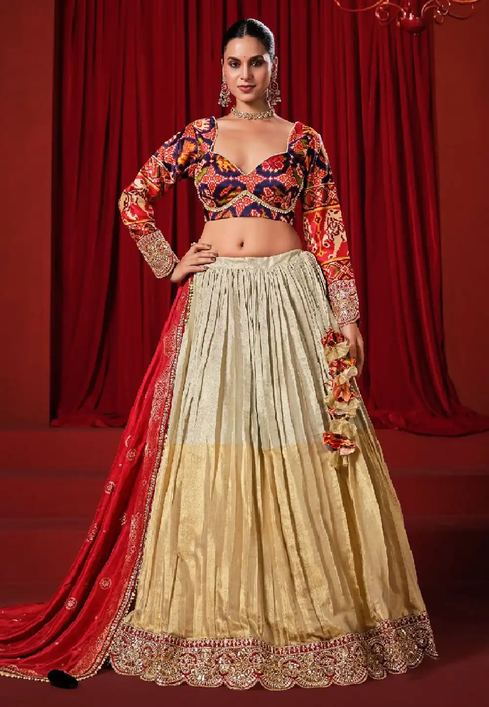 Golden Patola Silk Circular Lehenga Choli 329137
